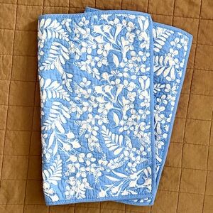 Martha Stewart Standard Quilted Pillow Shams - Set of 2 - Blue & White Leaf